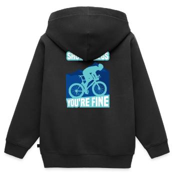 Shut Up Legs You're Fine Funny Cyclist Cycling - Kinder Premium Organic Zip Hoodie - Schwarz - Hinten - AI Model Kid Male (0cm)