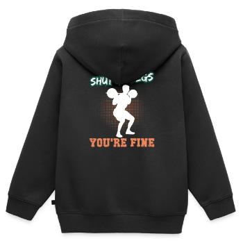 Shut Up Legs You're Fine Weightlifting Sportsman - Sweat Premium à capuche zippé enfant bio - noir - Dos - AI Model Kid Male (0cm)
