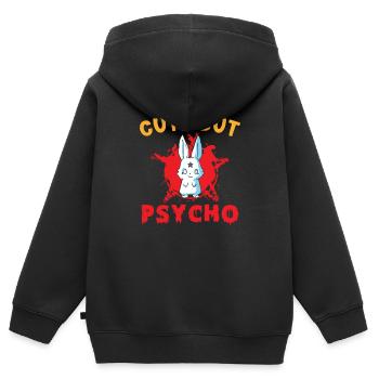 Mignon mais Psycho Hase Goth - Sweat Premium à capuche zippé enfant bio - noir - Dos - AI Model Kid Male (0cm)