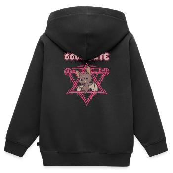 666% Cute kawaii Satanic Goth - Kinder Premium Organic Zip Hoodie - Schwarz - Hinten - AI Model Kid Male (0cm)
