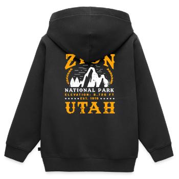 Zion National Park Utah USA Amerika - Kinder Premium Organic Zip Hoodie - Schwarz - Hinten - AI Model Kid Male (0cm)