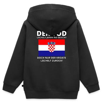 Balkan Hrvatska Apc Balkan Jebiga Hrvatska Kroate - Kinder Premium Organic Zip Hoodie - Schwarz - Hinten - AI Model Kid Male (0cm)