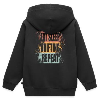 Drifting Manger Sommeil Répéter - Sweat Premium à capuche zippé enfant bio - noir - Dos - AI Model Kid Male (0cm)
