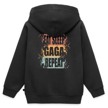 Gaga Ball Eat Sleep Repeat - Kinder Premium Organic Zip Hoodie - Schwarz - Hinten - AI Model Kid Male (0cm)