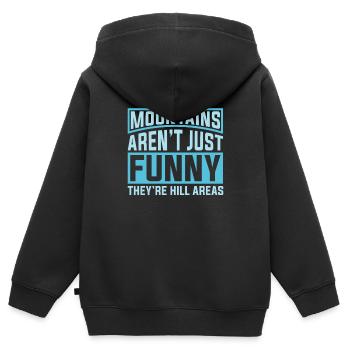 Père blagues Papa Blagues - Sweat Premium à capuche zippé enfant bio - noir - Dos - AI Model Kid Male (0cm)