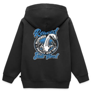 Klempner Sanitär Heizungsbauer Anlagenmechaniker - Kinder Premium Organic Zip Hoodie - Schwarz - Hinten - AI Model Kid Male (0cm)