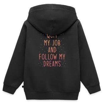 Job Termination Saying Dream Consequences - Kids Premium Organic Zip-up Hoodie - black - Back - AI Model Kid Male (0cm)