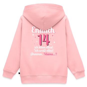 14. Geburtstag Mädchen - Kinder Premium Organic Zip Hoodie - Rosa - Hinten - AI Model Kid Female (0cm)