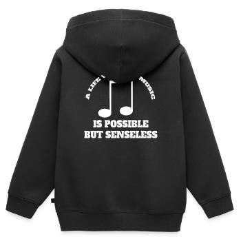 Musik Musiker Musiklehrer Music Spruch Musizieren - Kinder Premium Organic Zip Hoodie - Schwarz - Hinten - AI Model Kid Male (0cm)