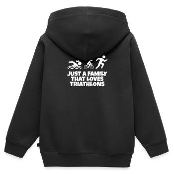 Triathlon - Sweat Premium à capuche zippé enfant bio - noir - Dos - AI Model Kid Male (0cm)