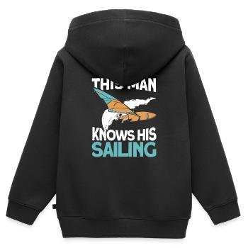 Seglen Segelboot Segler - Kinder Premium Organic Zip Hoodie - Schwarz - Hinten - AI Model Kid Male (0cm)