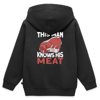 Fleischer Metzger Schlachter - Kinder Premium Organic Zip Hoodie - Schwarz - Hinten - AI Model Kid Male (0cm)