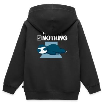To do list nothing sleeping sloth - Kids Premium Organic Zip-up Hoodie - black - Back - AI Model Kid Male (0cm)