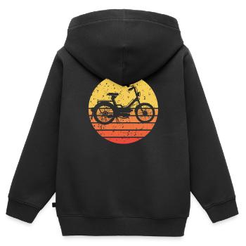 Mofa - Kinder Premium Organic Zip Hoodie - Schwarz - Hinten - AI Model Kid Male (0cm)