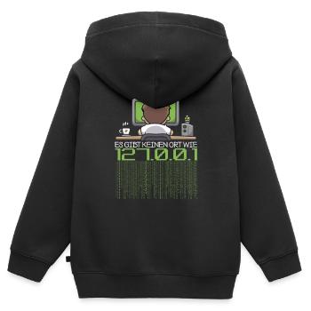 Programmierer Coder Software Entwickler - Kinder Premium Organic Zip Hoodie - Schwarz - Hinten - AI Model Kid Male (0cm)