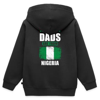 Beste Väter sind aus Nigeria - Kinder Premium Organic Zip Hoodie - Schwarz - Hinten - AI Model Kid Male (0cm)