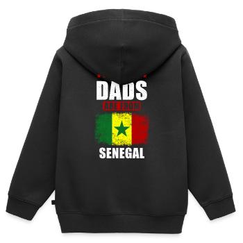 Beste Väter sind aus Senegal - Kinder Premium Organic Zip Hoodie - Schwarz - Hinten - AI Model Kid Male (0cm)