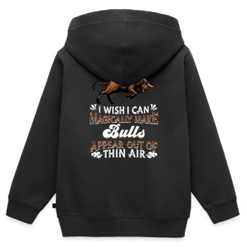 Taureau Taureau - Sweat Premium à capuche zippé enfant bio - noir - Dos - AI Model Kid Male (0cm)