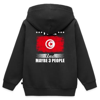 Tunesien - Kinder Premium Organic Zip Hoodie - Schwarz - Hinten - AI Model Kid Male (0cm)