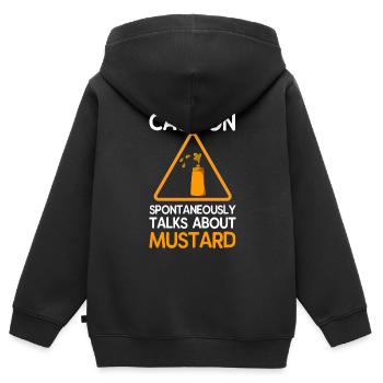 Senf gelb gewürz geschenk - Kinder Premium Organic Zip Hoodie - Schwarz - Hinten - AI Model Kid Male (0cm)