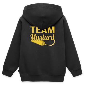 Team Senf Geschenk - Kinder Premium Organic Zip Hoodie - Schwarz - Hinten - AI Model Kid Male (0cm)