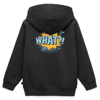 WHAT? Comic design for the innocent - Kids Premium Organic Zip-up Hoodie - black - Back - AI Model Kid Male (0cm)