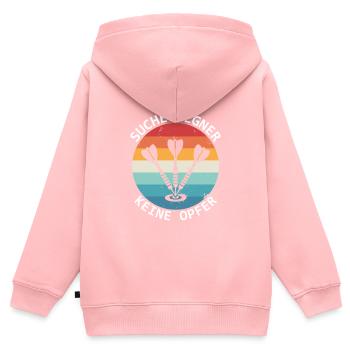 Dartspieler Suche Gegner Keine Opfer Darts - Kinder Premium Organic Zip Hoodie - Rosa - Hinten - AI Model Kid Female (0cm)