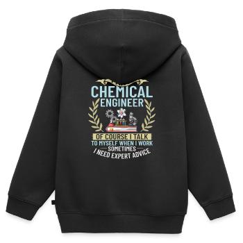 Chemical Engineer Chemical Engineering Science - Kids Premium Organic Zip-up Hoodie - black - Back - AI Model Kid Male (0cm)