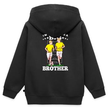 Going To Be A Big Brother Soccer Brothers Gift - Kids Premium Organic Zip-up Hoodie - black - Back - AI Model Kid Male (0cm)
