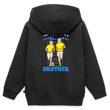 I'm Going To Be A Big Brother Soccer Brothers - Kids Premium Organic Zip-up Hoodie - black - Back - AI Model Kid Male (0cm)