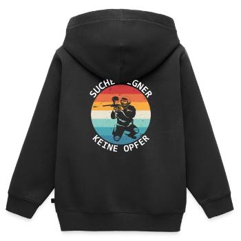 Paintball Suche Gegner Keine Opfer - Kinder Premium Organic Zip Hoodie - Schwarz - Hinten - AI Model Kid Male (0cm)
