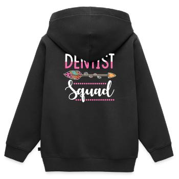 Zahnärtzin Group - Kids Premium Organic Zip-up Hoodie - black - Back - AI Model Kid Male (0cm)