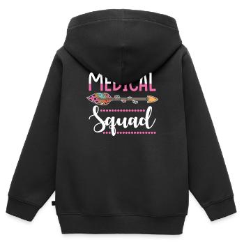 Medical Group Women - Kids Premium Organic Zip-up Hoodie - black - Back - AI Model Kid Male (0cm)