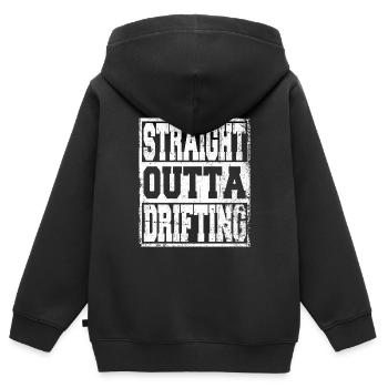Dérive en disant drôle - Sweat Premium à capuche zippé enfant bio - noir - Dos - AI Model Kid Male (0cm)