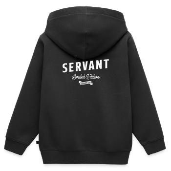 Serviteur Drôle Titre d’emploi Profession Travailleur d’anniversaire - Sweat Premium à capuche zippé enfant bio - noir - Dos - AI Model Kid Male (0cm)