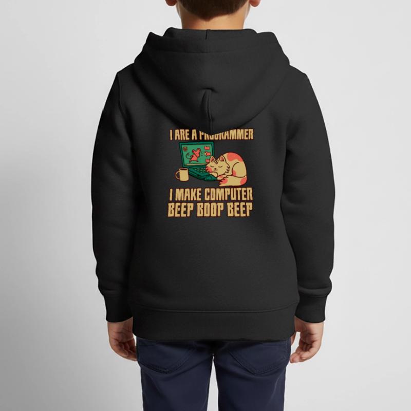 I Are A Programmer I Make Computer Beep Boop Beep Kinder Premium Organic Zip Hoodie