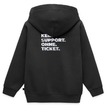 Kein Support Ohne Ticket - Lustiger Spruch IT - Kinder Premium Organic Zip Hoodie - Schwarz - Hinten - AI Model Kid Male (0cm)