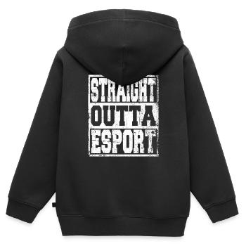 Esport Spruch lustig - Kinder Premium Organic Zip Hoodie - Schwarz - Hinten - AI Model Kid Male (0cm)