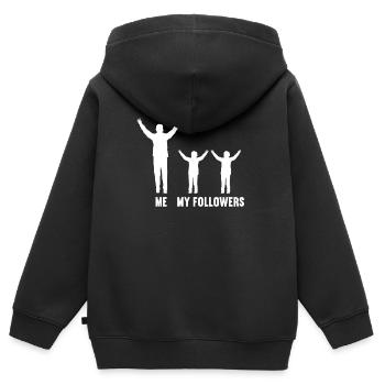 Moi et mes disciples pour les hommes fils fils fils - Sweat Premium à capuche zippé enfant bio - noir - Dos - AI Model Kid Male (0cm)
