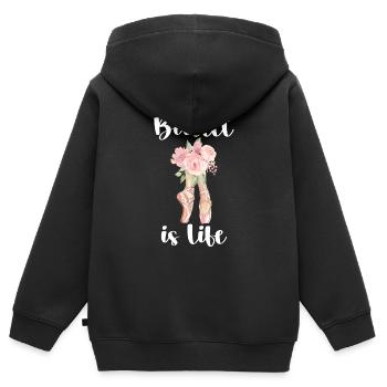 Cadeau de danseuse de ballet ballerine danseuse de ballet - Sweat Premium à capuche zippé enfant bio - noir - Dos - AI Model Kid Male (0cm)