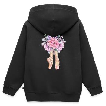 Cadeau de danseuse de ballet ballerine danseuse de ballet - Sweat Premium à capuche zippé enfant bio - noir - Dos - AI Model Kid Male (0cm)
