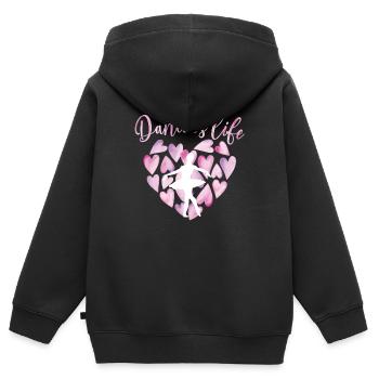 Cadeau de danseuse de ballet ballerine danseuse de ballet - Sweat Premium à capuche zippé enfant bio - noir - Dos - AI Model Kid Male (0cm)