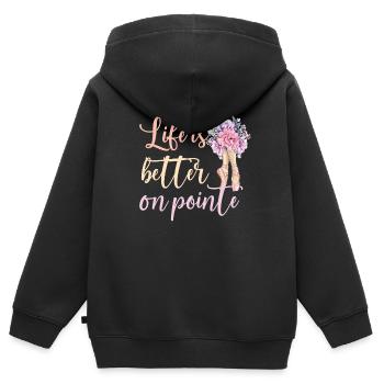 Balletttänzerin Ballerina Balletttanz Ballerina - Kinder Premium Organic Zip Hoodie - Schwarz - Hinten - AI Model Kid Male (0cm)