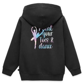 Balletttänzerin Ballerina Balletttanz Ballerina - Kinder Premium Organic Zip Hoodie - Schwarz - Hinten - AI Model Kid Male (0cm)
