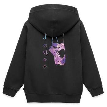 Balletttänzerin Ballerina Balletttanz Ballerina - Kinder Premium Organic Zip Hoodie - Schwarz - Hinten - AI Model Kid Male (0cm)