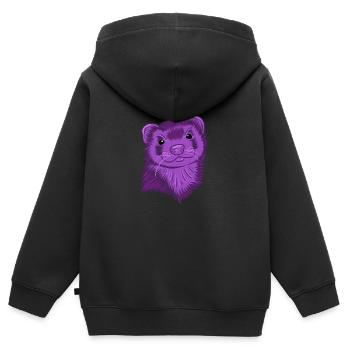 Furet - Sweat Premium à capuche zippé enfant bio - noir - Dos - AI Model Kid Male (0cm)