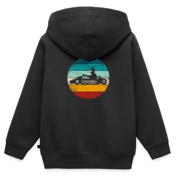 GoKart - Kartsport - Kart - Go Kart - Kinder Premium Organic Zip Hoodie - Schwarz - Hinten - AI Model Kid Male (0cm)