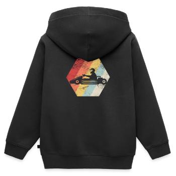 Go Kart Fahrer - Kartfahrer Wettrennen - Kinder Premium Organic Zip Hoodie - Schwarz - Hinten - AI Model Kid Male (0cm)