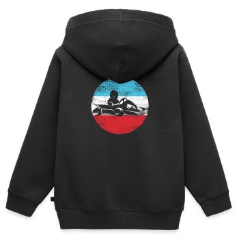 GoKart - Kartsport - Kart - Go Kart - Kinder Premium Organic Zip Hoodie - Schwarz - Hinten - AI Model Kid Male (0cm)