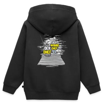 Angeln Vater Sohn Partnerlook - Kinder Premium Organic Zip Hoodie - Schwarz - Hinten - AI Model Kid Male (0cm)